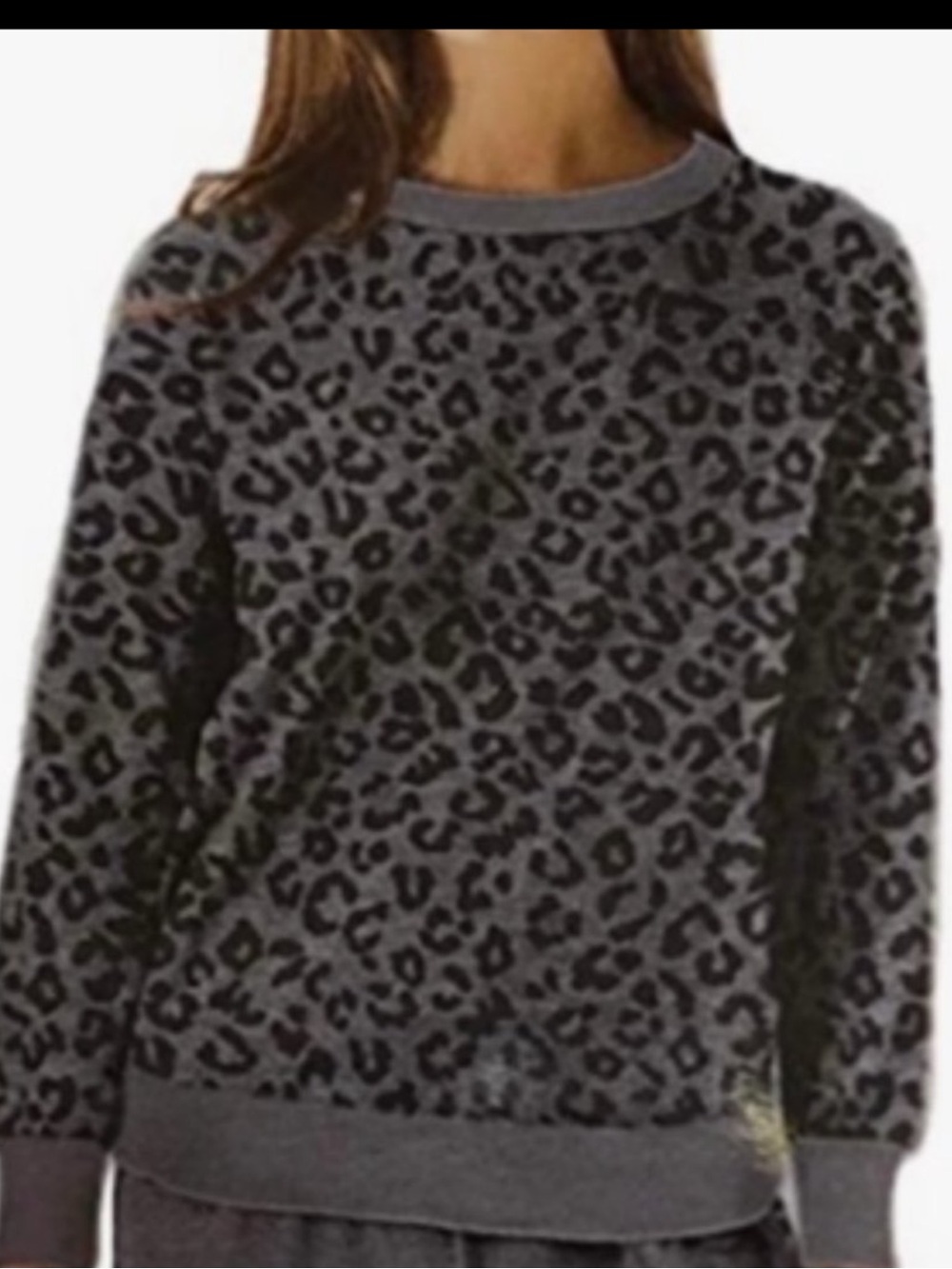 Splendid Size XL Leopard Print Crewneck Sweatshirt Mob Animal print